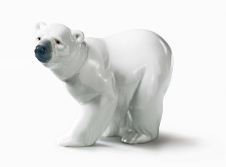 Attentive Polar Bear Figurine