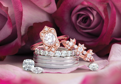 rings surrounded by roses